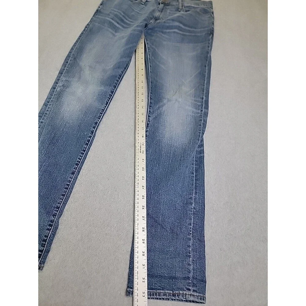 J Crew Outfitters Jeans Mens 33 34x33 Slim Straight Mid Rise Blue Stretch Preppy